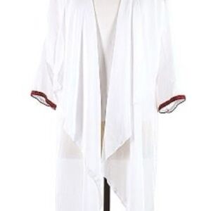 NWT Lula Rose white with embroidery detail kimono